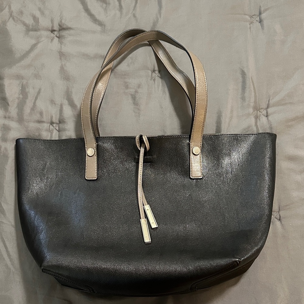 Calvin Klein Black Tote with Tan Handles